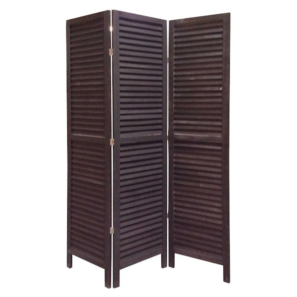 Homeroots 1 x 48 x 67 in. Wood Shutter Screen, Black 274703 - main